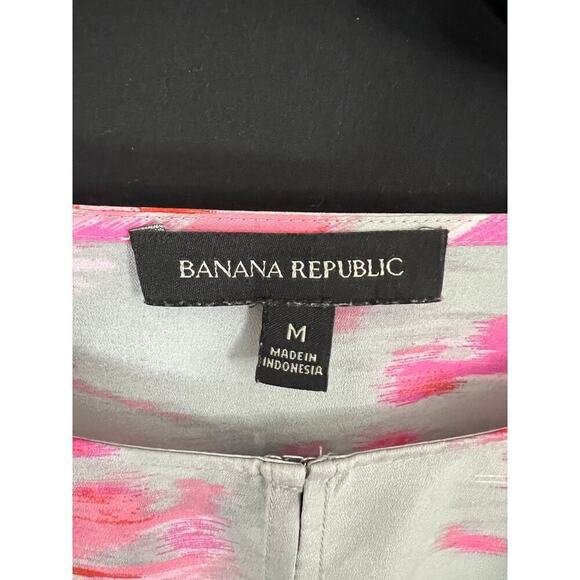 Banana Republic Bell Sleeve Blouse / Size M / Pink and Grey - Picture 3 of 4